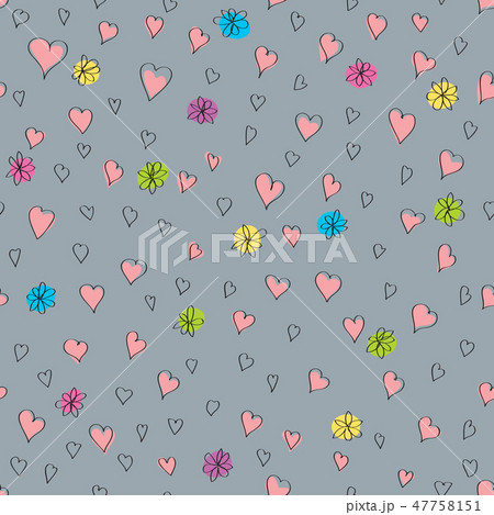 Vector Seamless Valentines Day Greeting Card Vector Seamless Valentines Day Greeting Card 47758151