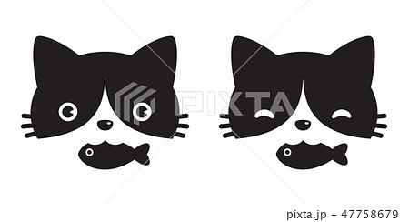 cat vector head icon logo kitten calico fish cute 47758679