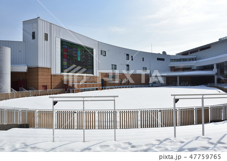 冬の北海道函館市函館競馬場の風景を撮影 47759765