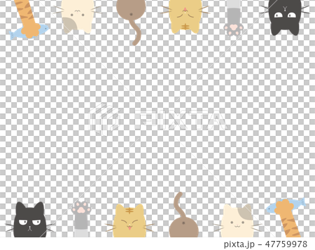 Cute cat frame illustration - Stock Illustration [47759978] - PIXTA