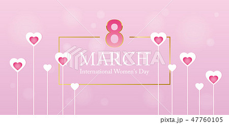 womans day 8th march pink and white greeting card with hearts womans day 8th march pink and white greeting card with hearts 47760105