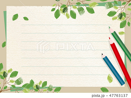 春の便箋フレームのイラスト素材 47763137 Pixta