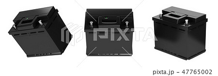 3D rendering. Car battery on white background. 47765002