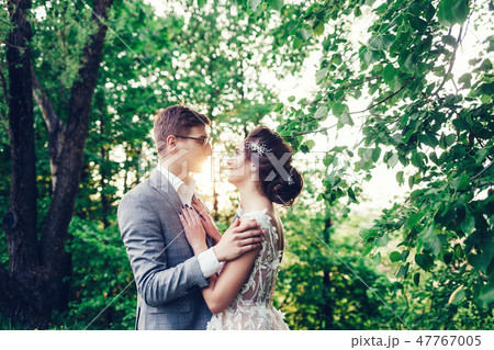 Happy bride and groom 47767005