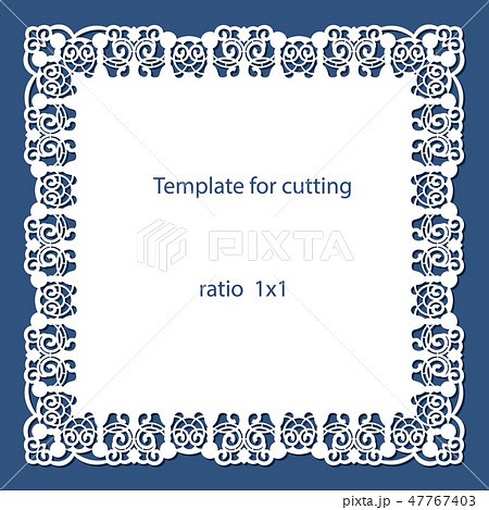 Greeting card with openwork border, paper doily 47767403