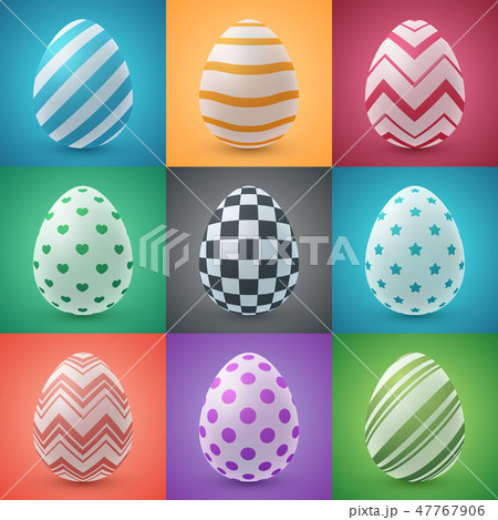 Happy easter cartoon. Set egg icon. Happy easter cartoon. Set egg icon. 47767906