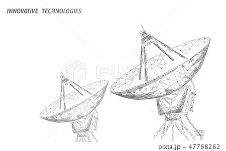 Polygonal radar antenna space defence abstract technology concept. Scanning detect military danger 47768262