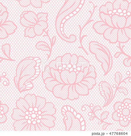 Seamless lace pattern with flowers. 47768604