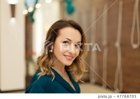 Portrait of gorgeous woman yoga trainer posing in Portrait of gorgeous woman yoga trainer posing in 47768705
