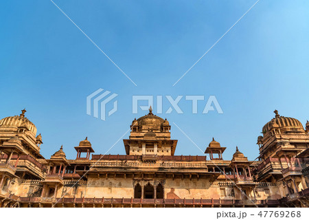 Outside view of Jahangir Mahal or Raja Palace Inside Orchha Fort Complex 47769268