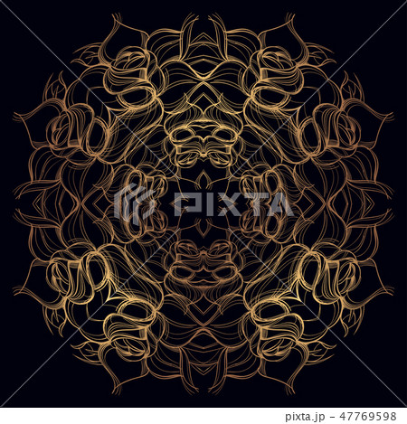 Elegant abstract background with a gold pattern on a black background. Elegant abstract background with a gold pattern on a black background. 47769598