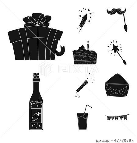 Isolated object of party and birthday icon. Set of party and celebration vector icon for stock. 47770597