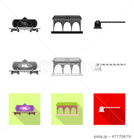 Vector design of train and station symbol. Collection of train and ticket stock symbol for web. 47770679