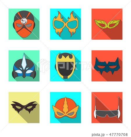 Vector illustration of hero and mask symbol. Collection of hero and superhero stock symbol for web. Vector illustration of hero and mask symbol. Collection of hero and superhero stock symbol for web. 47770708
