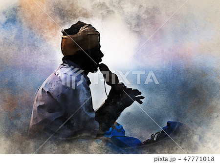 Indian man or fakir plays flute in Sri Lanka 47771018