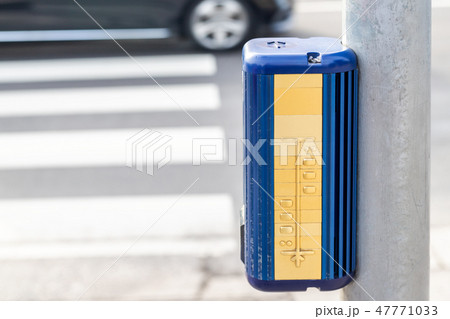 Traffic light control button with crosswalk scheme for blind people. Pedestrian road crossing for Traffic light control button with crosswalk scheme for blind people. Pedestrian road crossing for 47771033