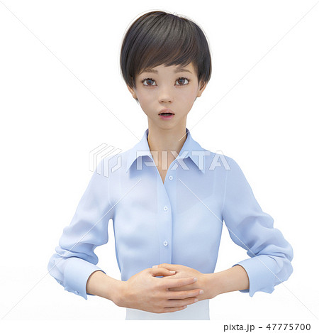ポーズするビジネスウェアの女性　perming3DCG イラスト素材 47775700