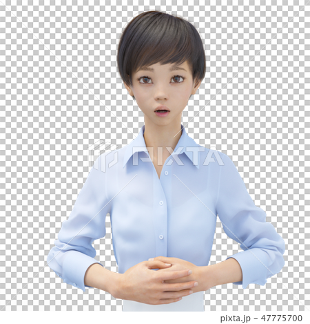 ポーズするビジネスウェアの女性　perming3DCG イラスト素材 47775700