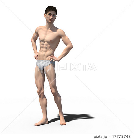男性　解剖　筋肉　３DCG　イラスト素材 47775748