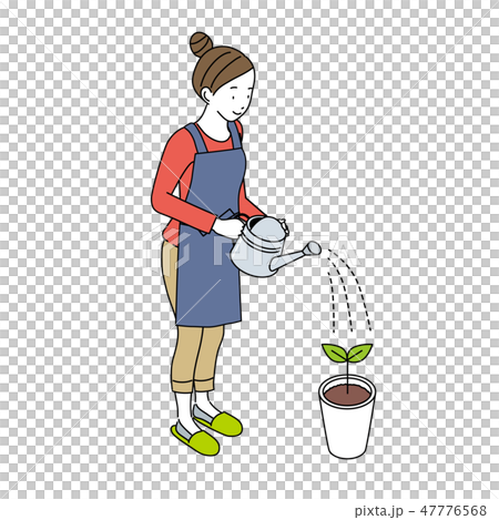 做澆灌的主婦的例證 做澆灌的主婦的例證 47776568