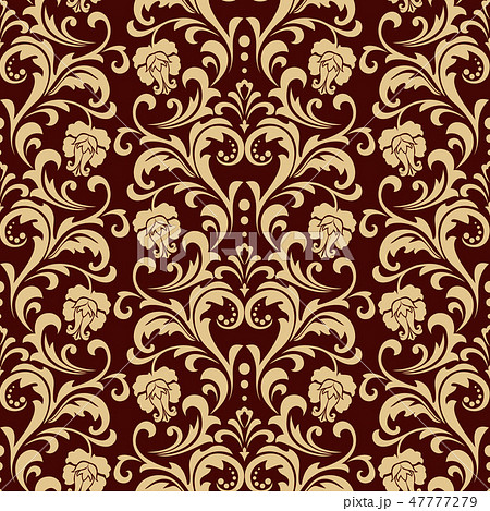 Floral pattern. Vintage wallpaper in the Baroque Floral pattern. Vintage wallpaper in the Baroque 47777279