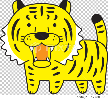 虎 キャラクター 吠えるのイラスト素材
