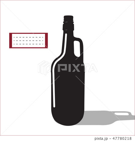 Vector beer or wine black silhouette isolated Vector beer or wine black silhouette isolated 47780218