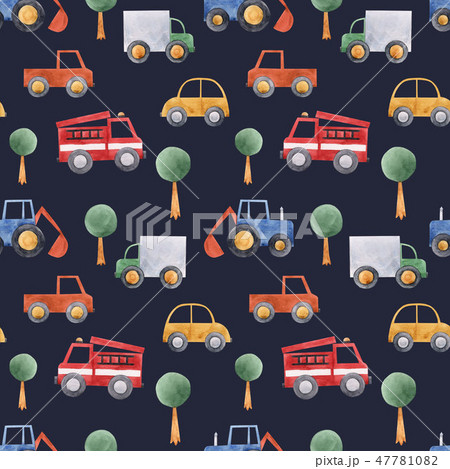 Watercolor baby car vehicle pattern 47781082