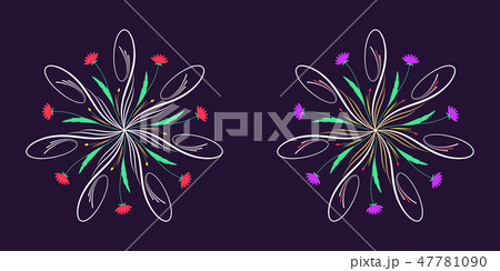 Floral flourish ornament in calligraphic style Floral flourish ornament in calligraphic style 47781090