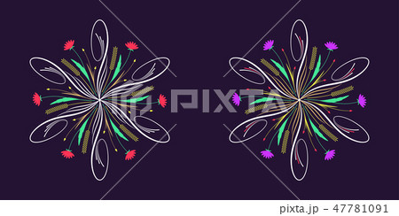 Floral flourish ornament in calligraphic style Floral flourish ornament in calligraphic style 47781091