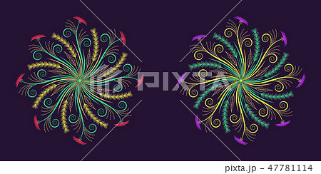 Floral flourish ornament in calligraphic style 47781114