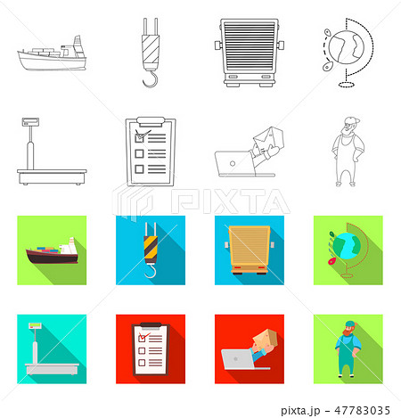 Isolated object of goods and cargo symbol. Set of goods and warehouse stock vector illustration. 47783035