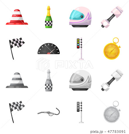 Vector design of car and rally icon. Set of car and race stock vector illustration. 47783091