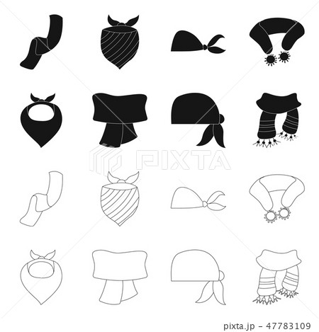 Vector illustration of scarf and shawl icon. Collection of scarf and accessory stock vector 47783109