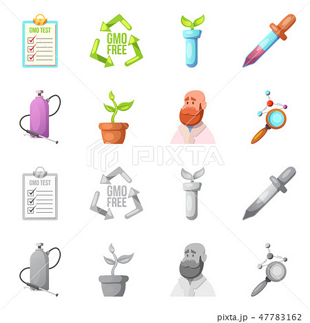 Vector illustration of genetic and plant symbol. Collection of genetic and biotechnology stock 47783162