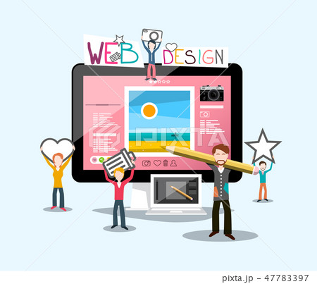 Web Design Concept with Graphic Designers Web Design Concept with Graphic Designers 47783397