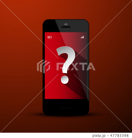 Question Mark Symbol on Mobile Phone Screen Question Mark Symbol on Mobile Phone Screen 47783398