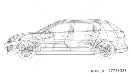 Concept car. Vector rendering of 3d 47783583