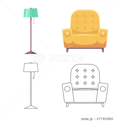 Vector illustration of furniture and apartment sign. Collection of furniture and home stock vector Vector illustration of furniture and apartment sign. Collection of furniture and home stock vector 47783960