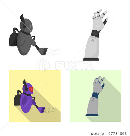Isolated object of robot and factory icon. Collection of robot and space vector icon for stock. 47784068