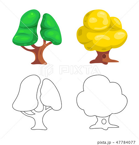 Isolated object of tree and nature logo. Set of tree and crown stock vector illustration. 47784077