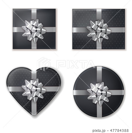Giftbox set collection black and silver Vector 47784388