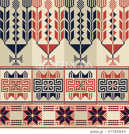 Palestinian embroidery pattern 24のイラスト素材 [47784844] - PIXTA