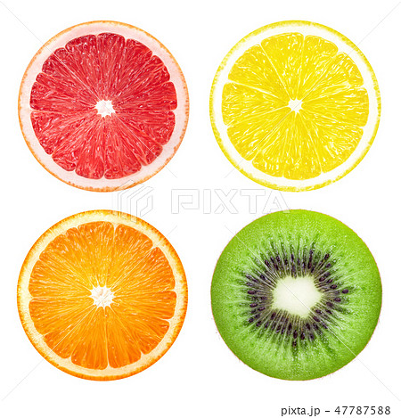 Lemon grapefruit kiwi orange slice 47787588
