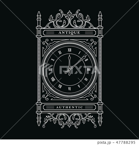 Antique clock vintage frame gothic vector 47788295