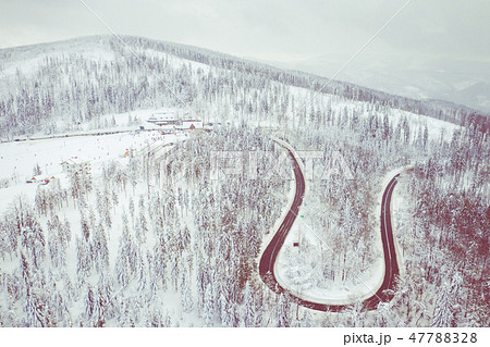 Winter scenery in Silesian Beskids mountains. Winter scenery in Silesian Beskids mountains. 47788328