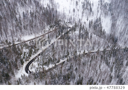 Winter scenery in Silesian Beskids mountains. Winter scenery in Silesian Beskids mountains. 47788329