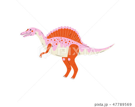 Colorful Spinosaurus Dinosaur, Cute Prehistoric Animal Vector Illustration Colorful Spinosaurus Dinosaur, Cute Prehistoric Animal Vector Illustration 47789569