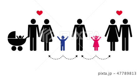 big patchwork family concept pictogram 47789813