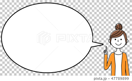 Young female balloon finger pointing 47789899